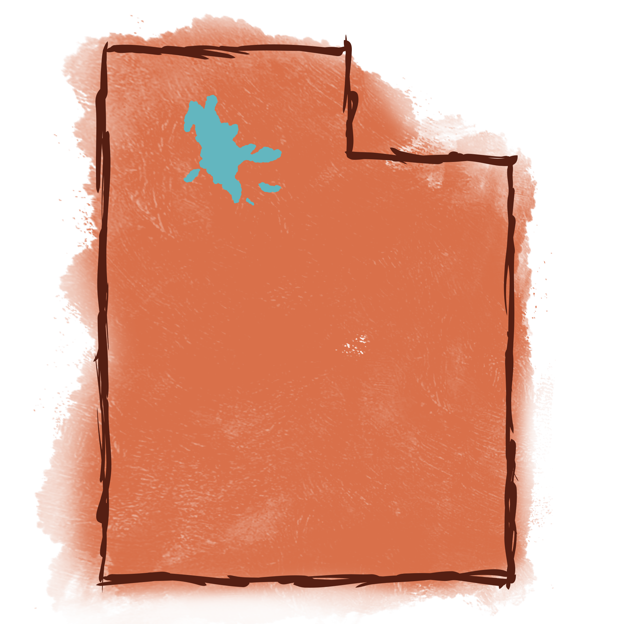 Illustrated map of Utah