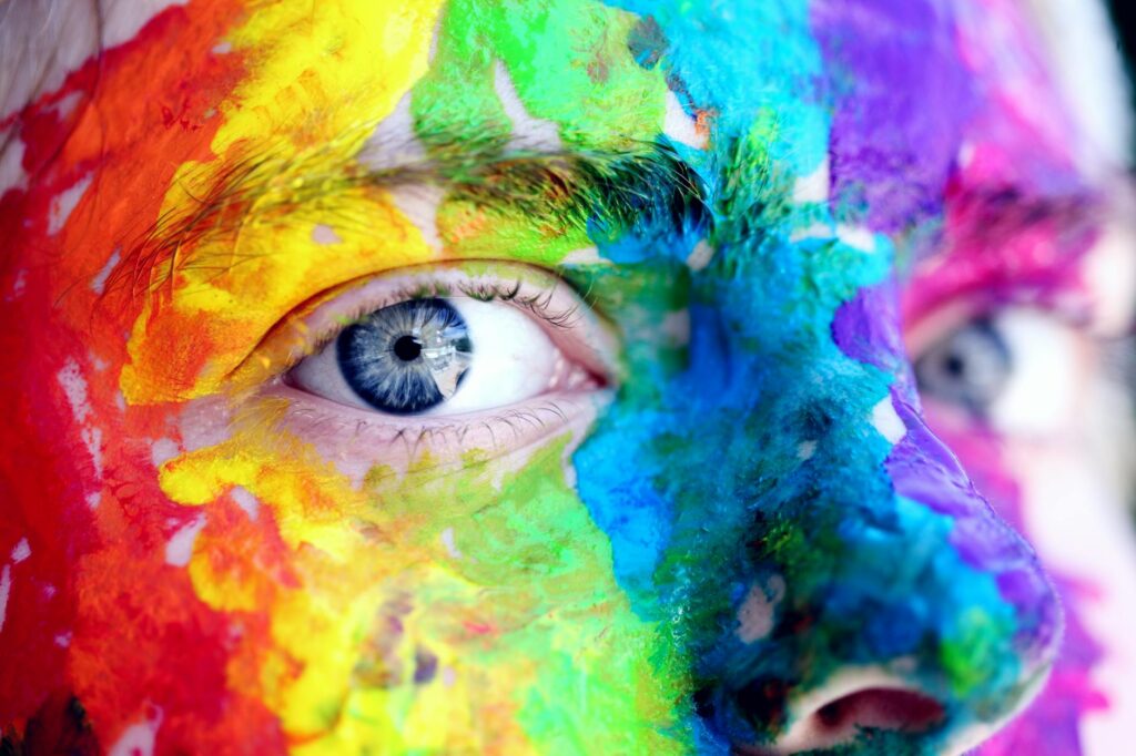 Person with paint on their face