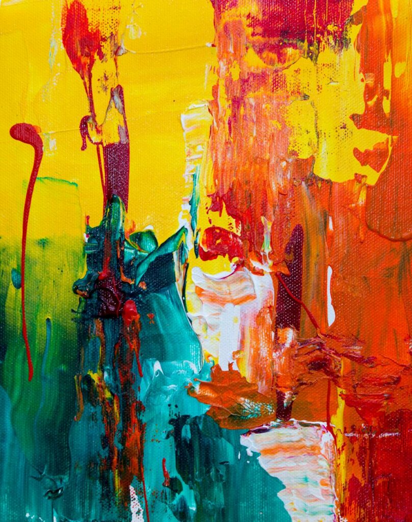 Canvas with colorful paint